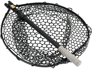 W3 C&R Adjustable FULL RUBBER MESH Landing Net / Telescopic PERCH NET